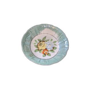 Vintage "M" NORITAKE Fine Bone China Japan Hand Painted Blue Bowl Floral Roses‎